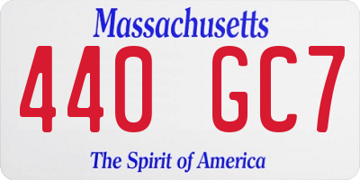 MA license plate 440GC7