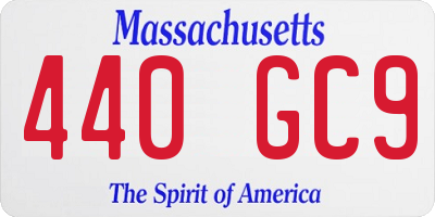 MA license plate 440GC9