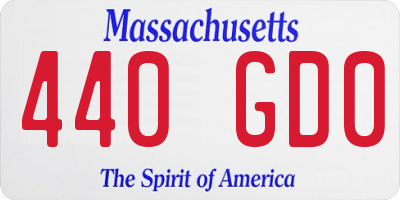 MA license plate 440GD0