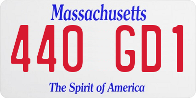 MA license plate 440GD1