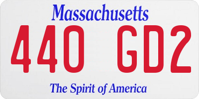 MA license plate 440GD2