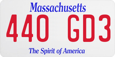 MA license plate 440GD3