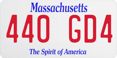 MA license plate 440GD4