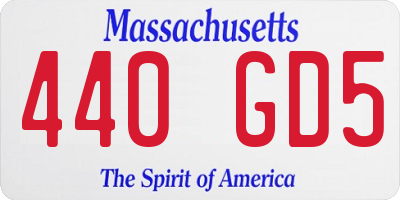 MA license plate 440GD5