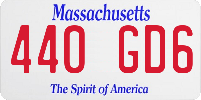 MA license plate 440GD6