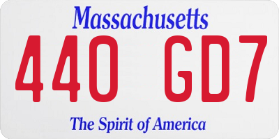 MA license plate 440GD7