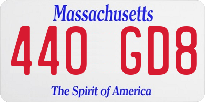 MA license plate 440GD8