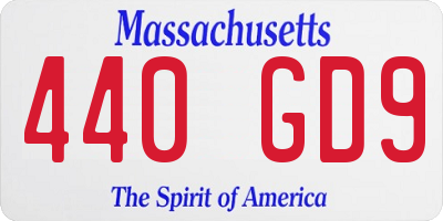 MA license plate 440GD9