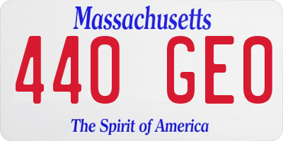 MA license plate 440GE0