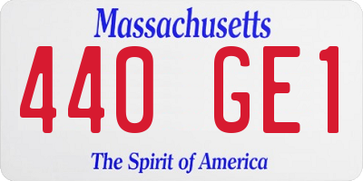 MA license plate 440GE1