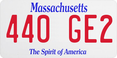 MA license plate 440GE2