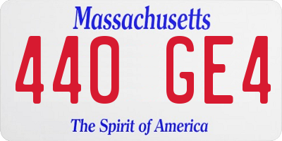 MA license plate 440GE4