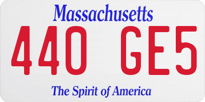 MA license plate 440GE5