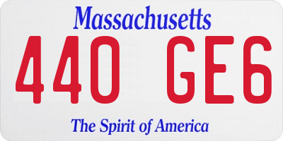 MA license plate 440GE6