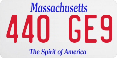 MA license plate 440GE9