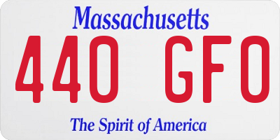 MA license plate 440GF0