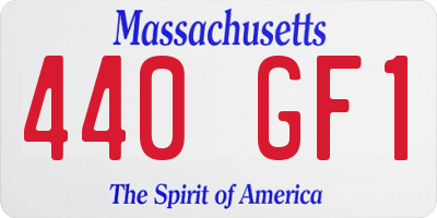 MA license plate 440GF1
