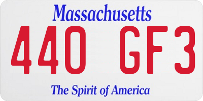 MA license plate 440GF3