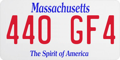 MA license plate 440GF4