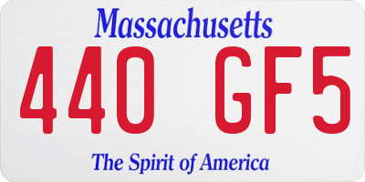 MA license plate 440GF5