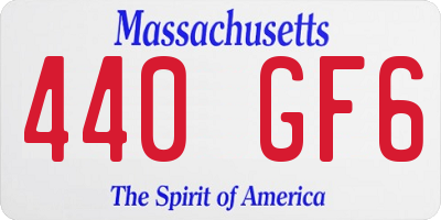 MA license plate 440GF6