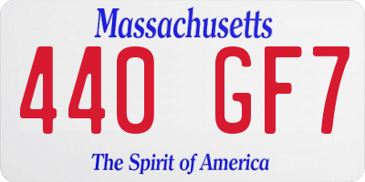 MA license plate 440GF7