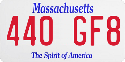 MA license plate 440GF8
