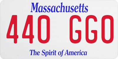 MA license plate 440GG0