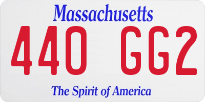 MA license plate 440GG2