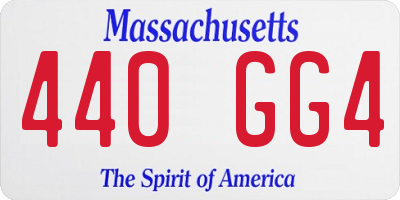 MA license plate 440GG4