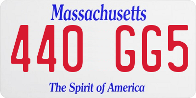 MA license plate 440GG5