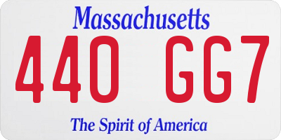 MA license plate 440GG7