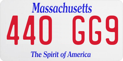 MA license plate 440GG9
