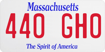 MA license plate 440GH0