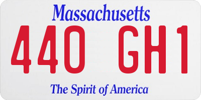 MA license plate 440GH1