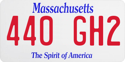 MA license plate 440GH2