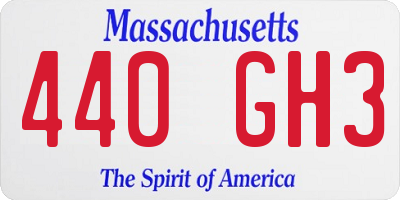 MA license plate 440GH3