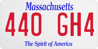 MA license plate 440GH4