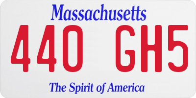 MA license plate 440GH5