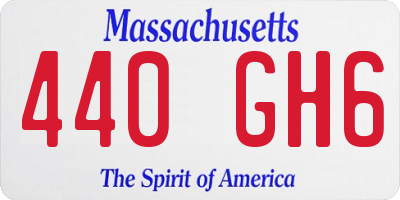 MA license plate 440GH6