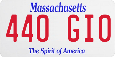 MA license plate 440GI0
