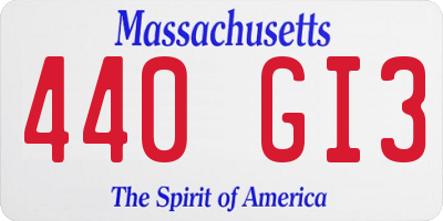 MA license plate 440GI3