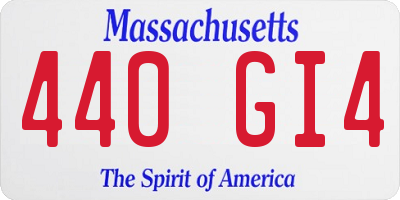 MA license plate 440GI4
