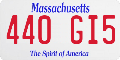 MA license plate 440GI5
