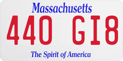MA license plate 440GI8