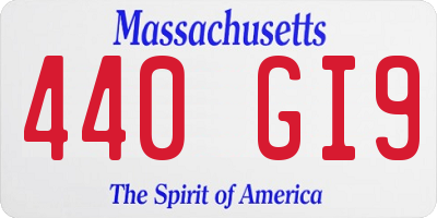 MA license plate 440GI9