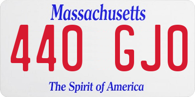 MA license plate 440GJ0