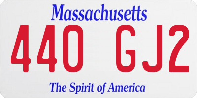MA license plate 440GJ2