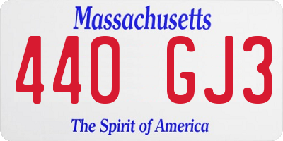 MA license plate 440GJ3