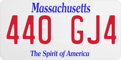 MA license plate 440GJ4